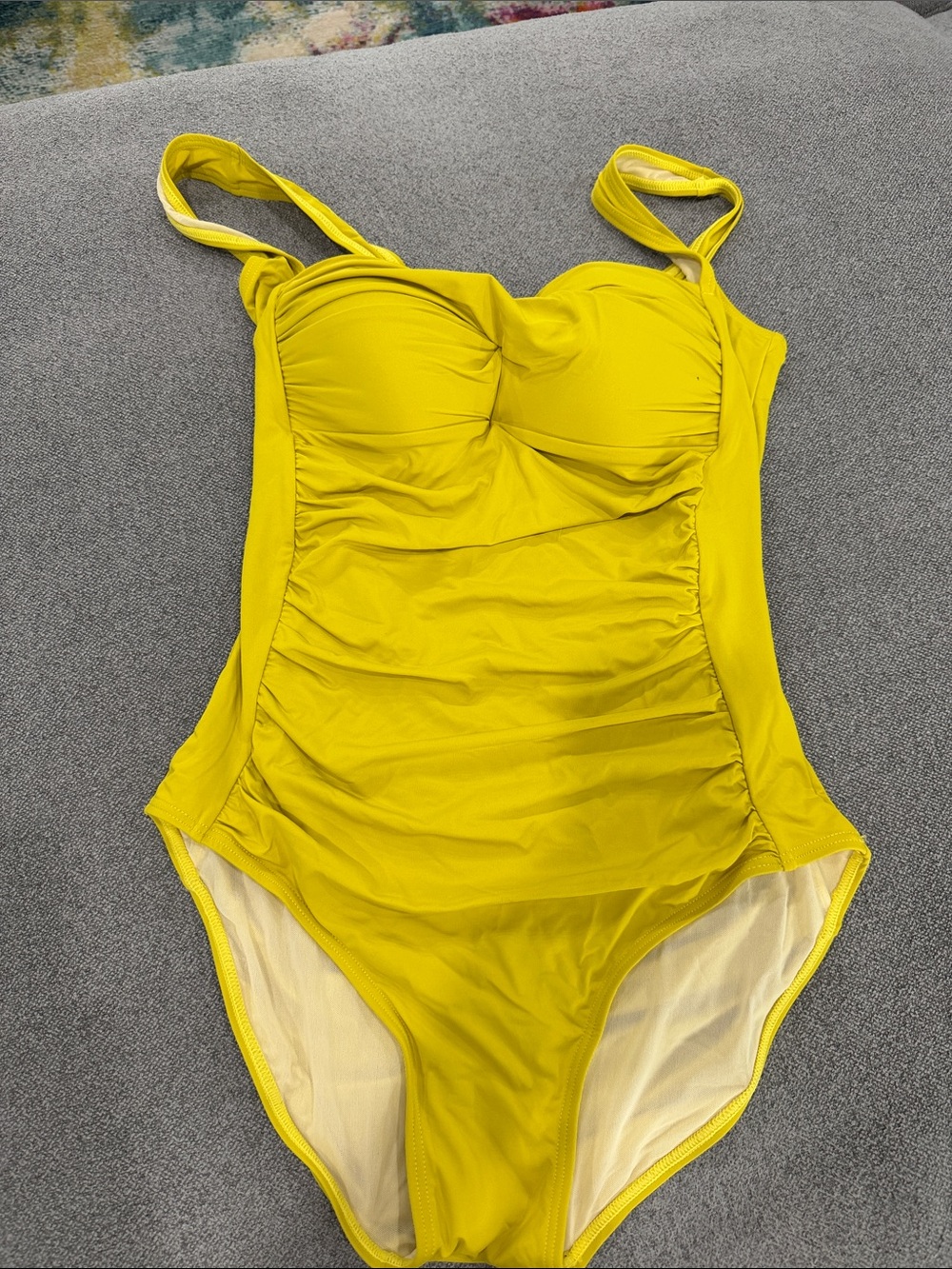 Never used Sundance boutique Yellow Ruched One-Piece Swimsuit